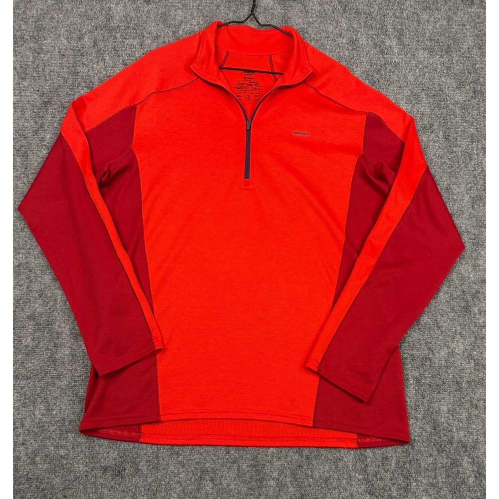 Patagonia Mens Capilene 3 Midweight 1/4 Zip Polartec Pullover Red Large 44441